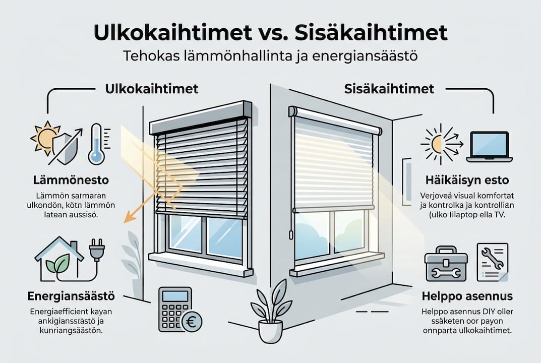 Havainnollinen tietopaketti ulko- ja sisäkaihtimien eroista