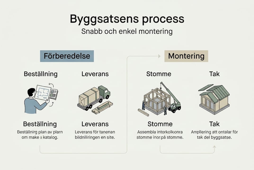 Illustration av byggsatsens olika steg