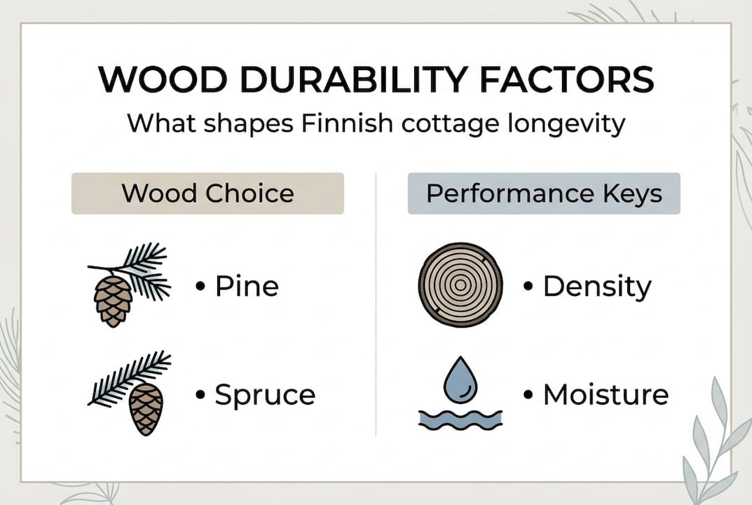 Infographic Finnish wood factors and performance keys