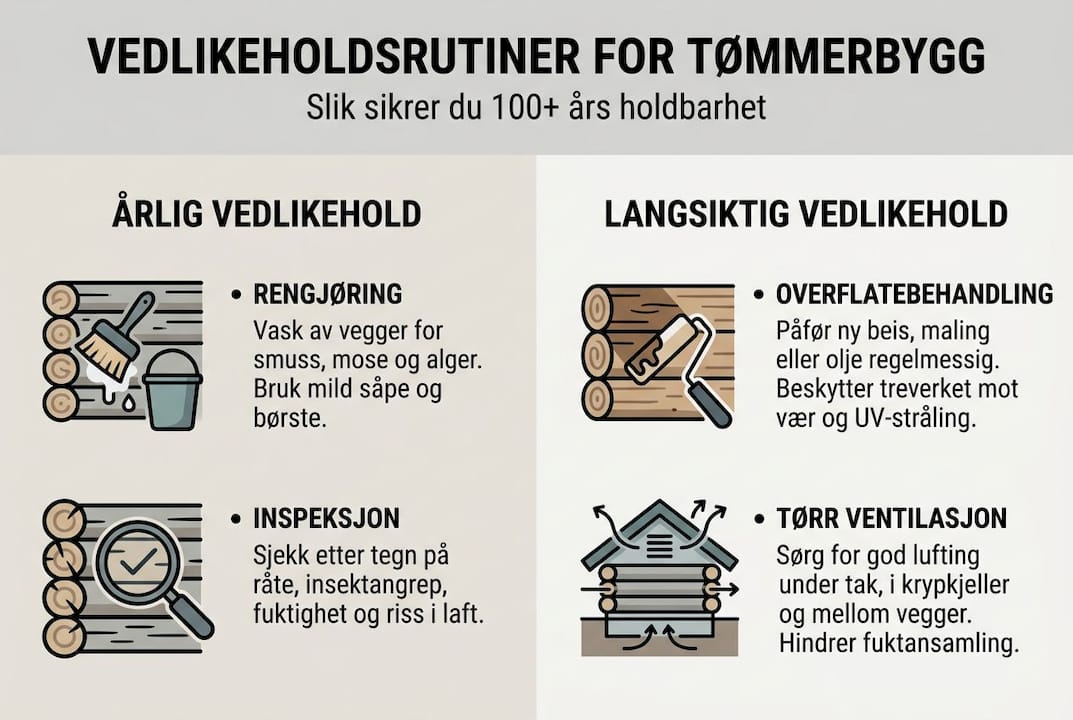 Praktisk oversikt: Slik tar du vare på tømmerbygget ditt