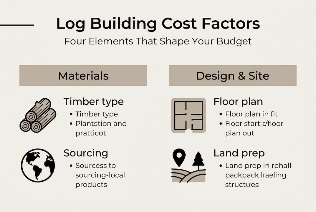 Infographic showing four Finnish log home cost factors