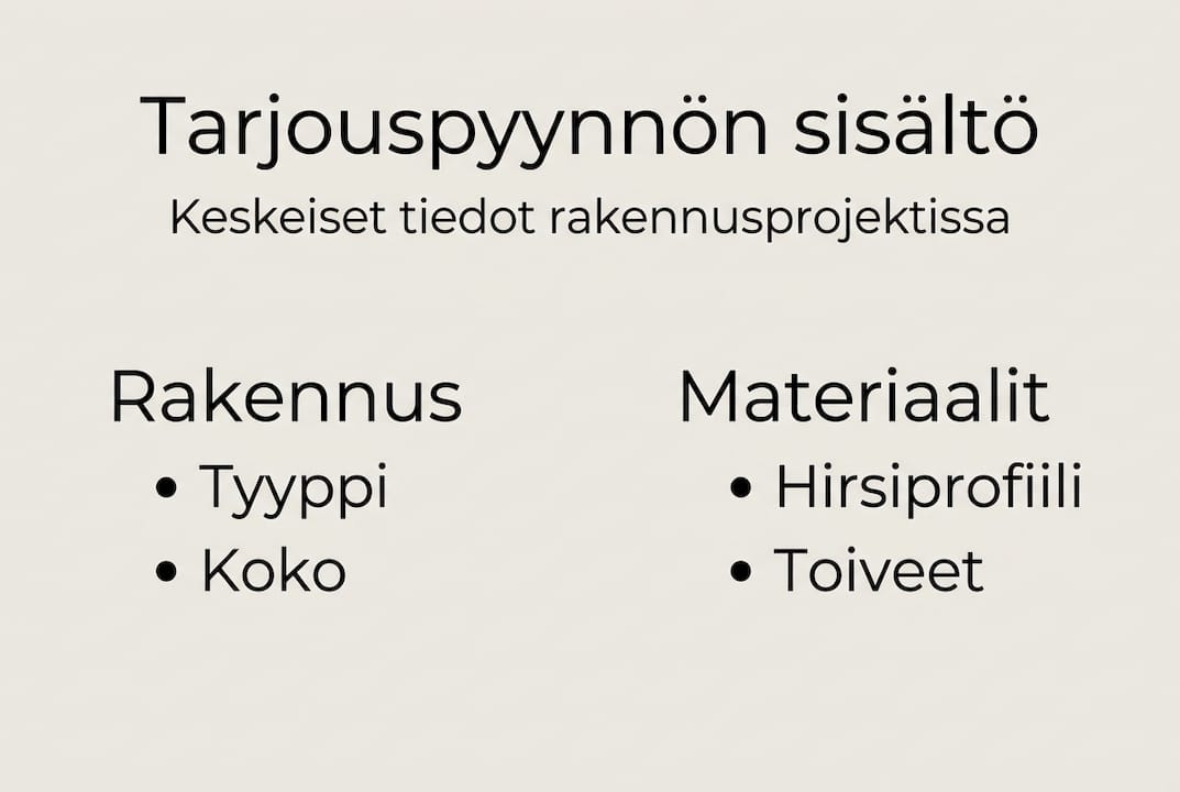 Infografiikka tarjouspyynnön olennaisista tiedoista
