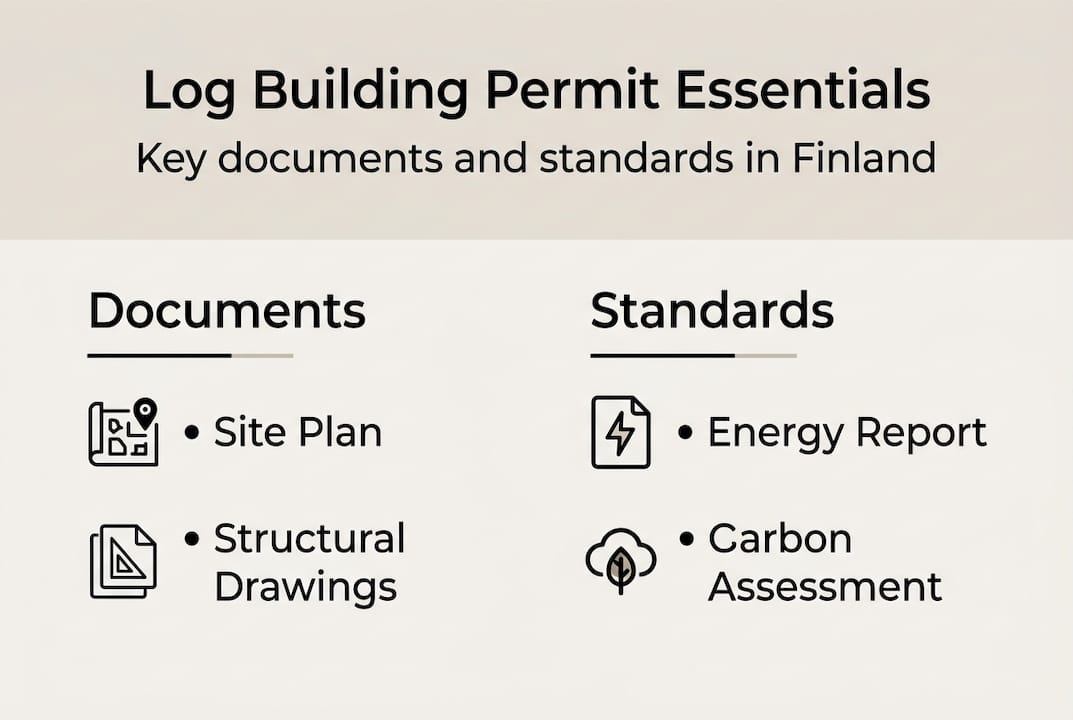 Infographic showing log building permit essentials