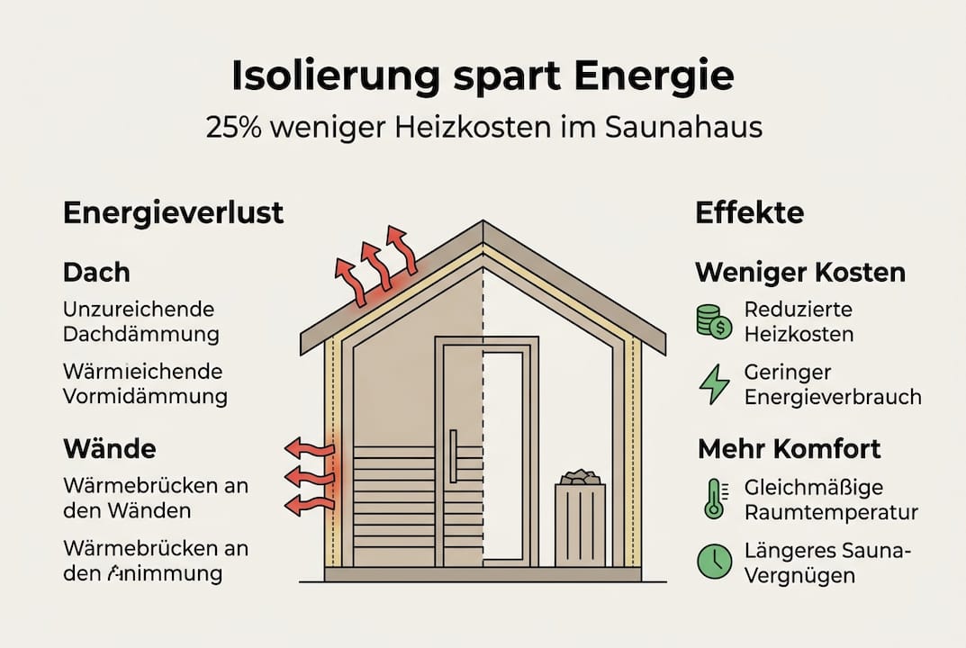 Energie clever sparen: So wirkt eine gute Isolierung im Saunahaus – Die Infografik