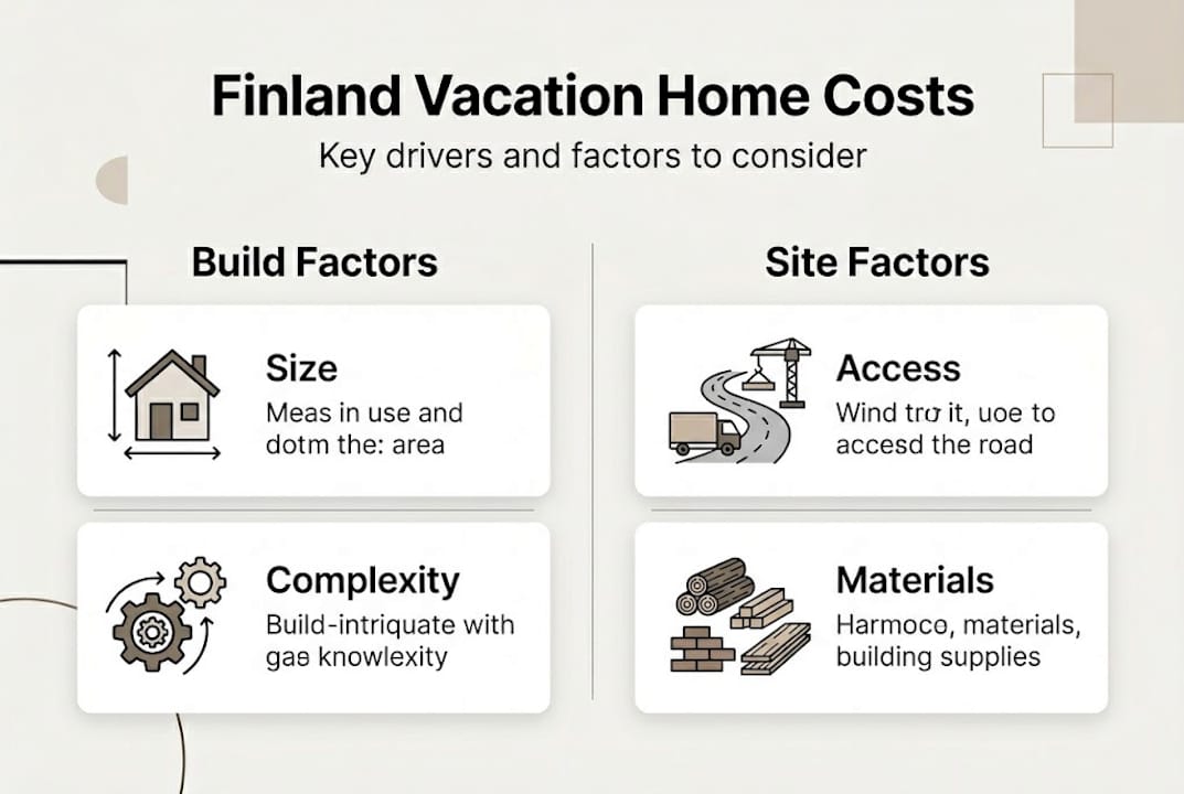 Infographic of vacation home cost drivers Finland