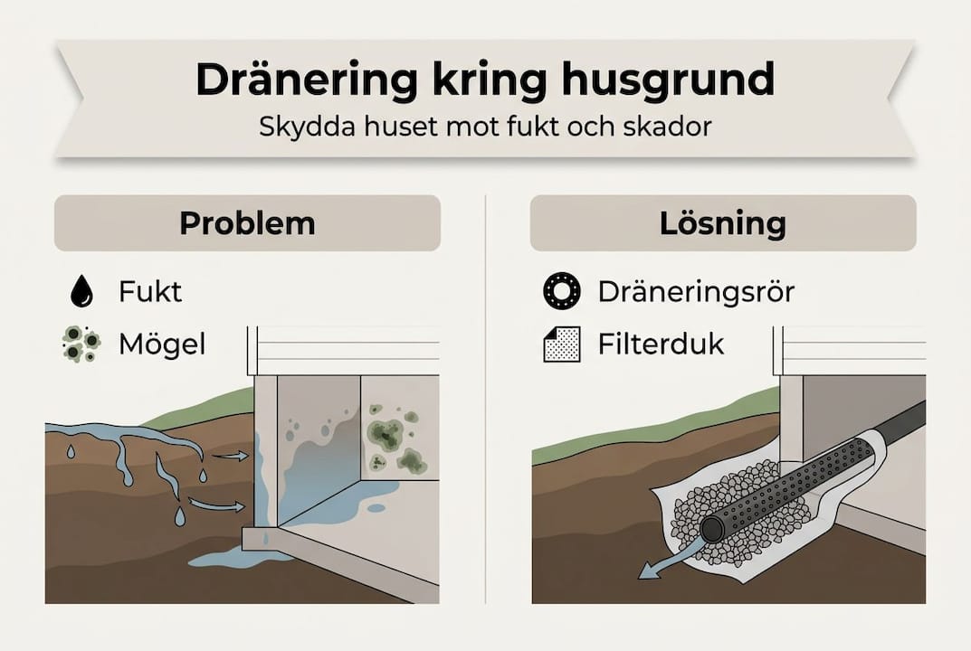Grafik som visar vanliga problem med dränering – och hur du löser dem