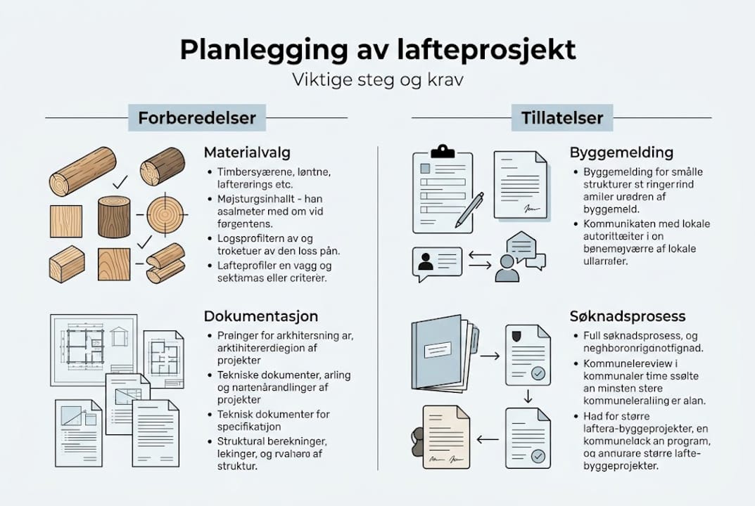 Steg-for-steg infografikk for lafteprosjekt