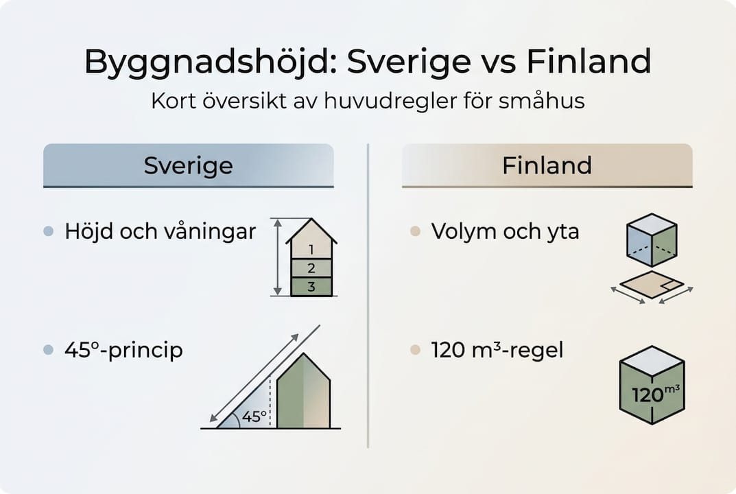 Grafisk översikt över byggnadshöjder i Sverige och Finland