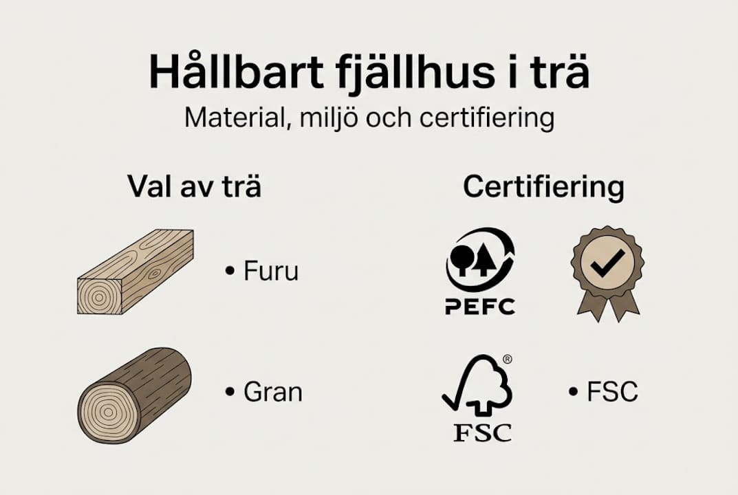 Så väljer du hållbart trä till ditt fjällhus – en överskådlig guide