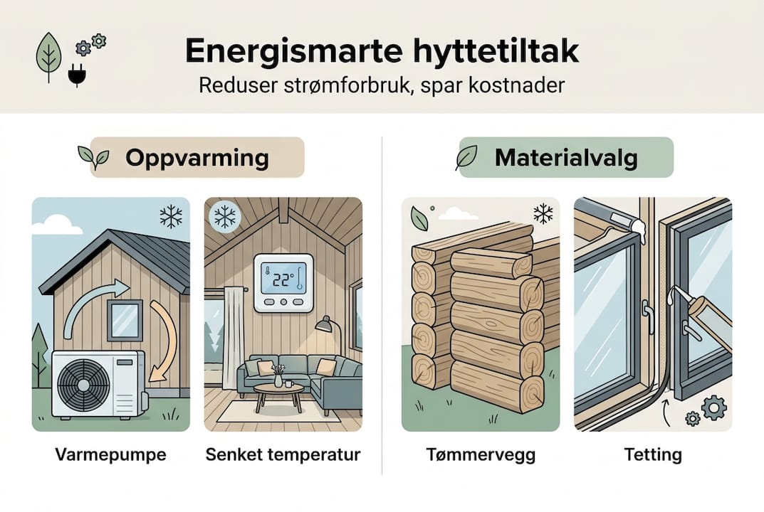 Infografikk: Smarte grep for å redusere strømforbruket på hytta