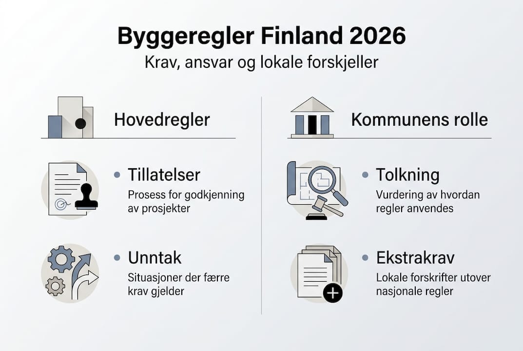 Oversiktlig infografikk som viser hovedreglene og hva kommunen har ansvar for