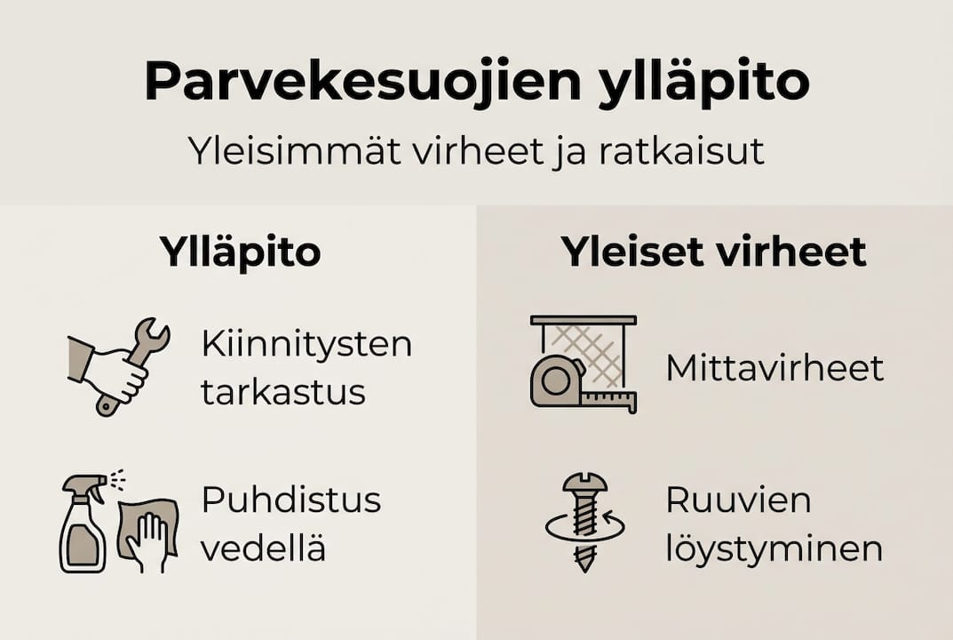 Parvekesuojien huollon muistilista – yleisimmät mokat ja vinkit niiden välttämiseen