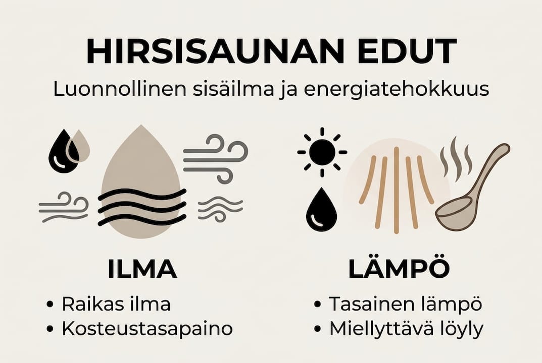 Hirsisaunan parhaat puolet – katso tiivistetty tietopaketti