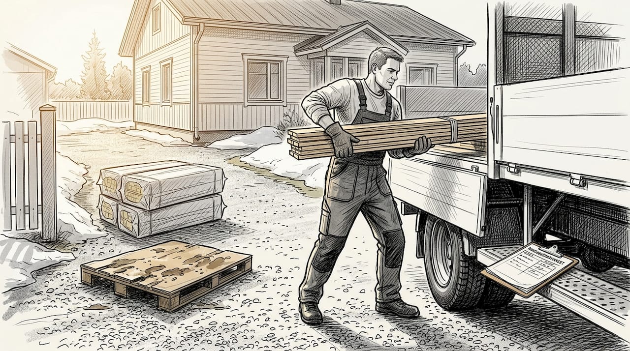 Rakennuspuutavaran toimitus suoraan kotiin