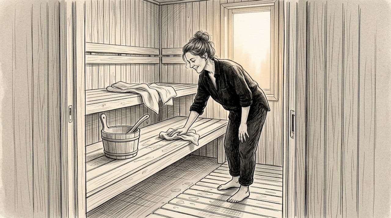 Haapalauteiden hoito ja ylläpito saunan sisätiloissa