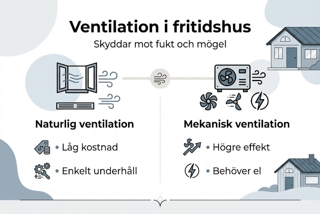Illustration som visar skillnaderna mellan olika ventilationslösningar