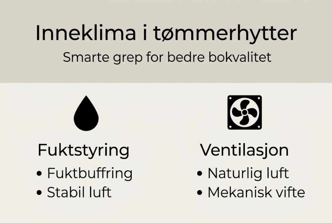 Oversikt: Slik sikrer du riktig fuktkontroll og ventilasjon i tømmerhytta