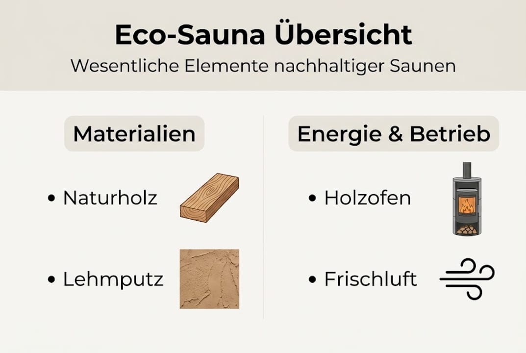 Übersicht: Nachhaltige Materialien und Energiequellen für die Eco-Sauna