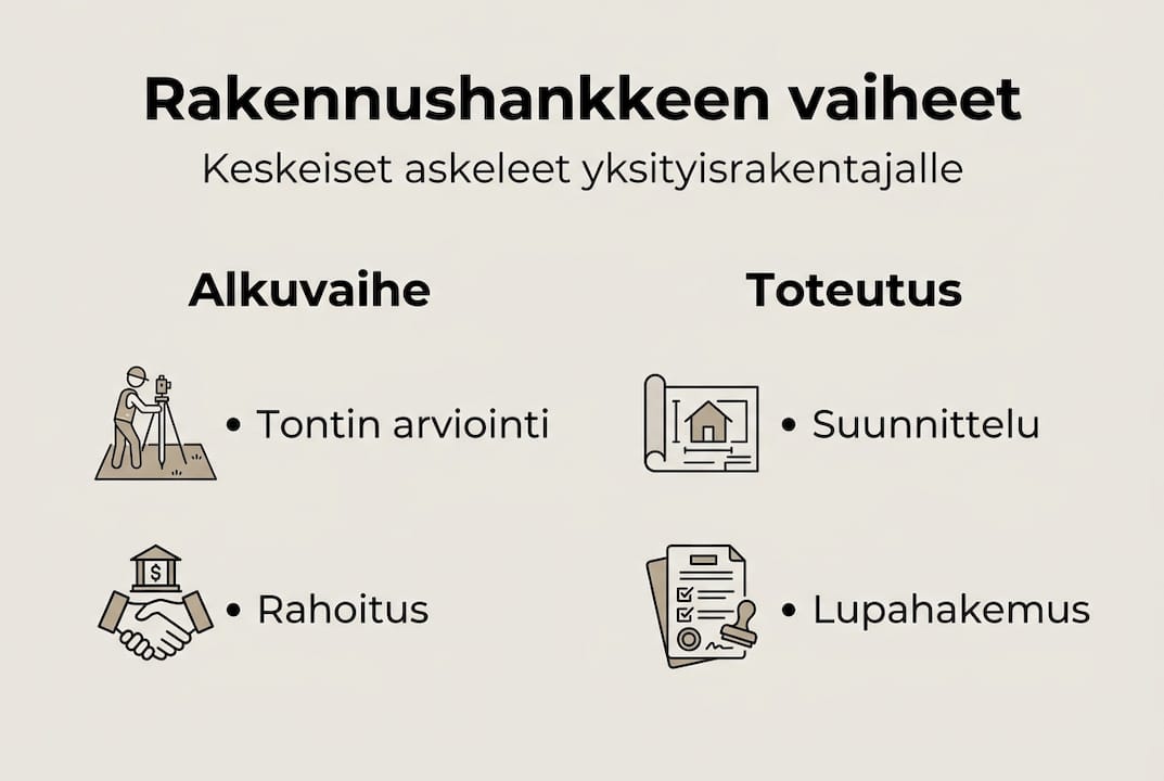 Rakennusprojektin tärkeimmät vaiheet – visuaalinen katsaus prosessiin