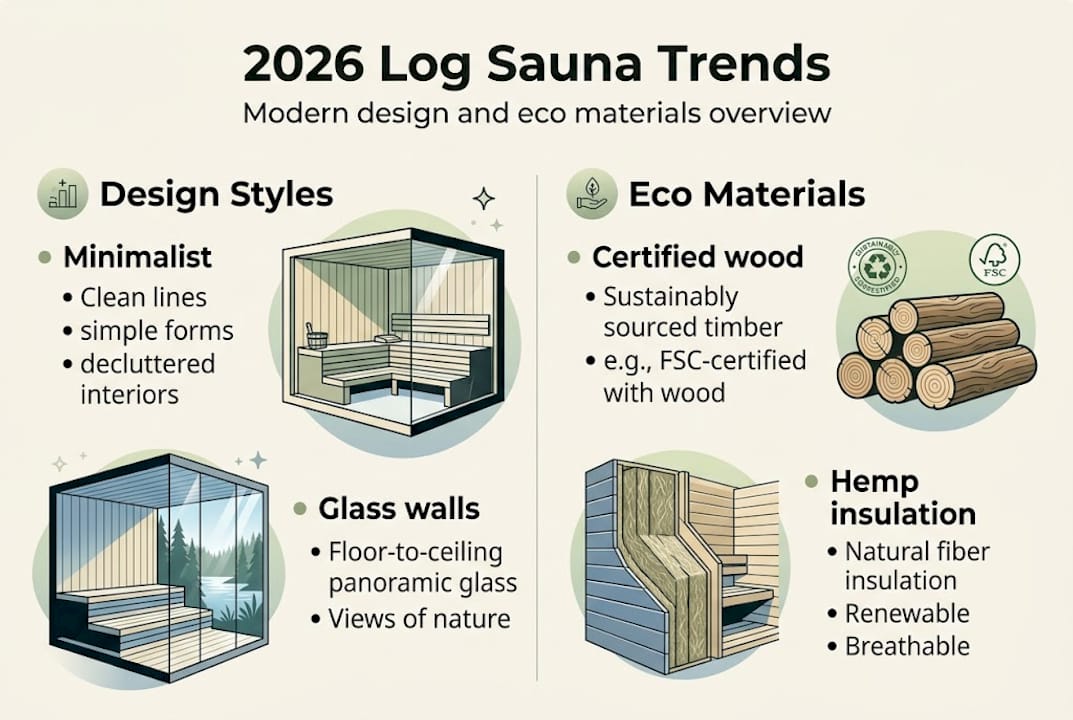 Infographic shows 2026 log sauna trends