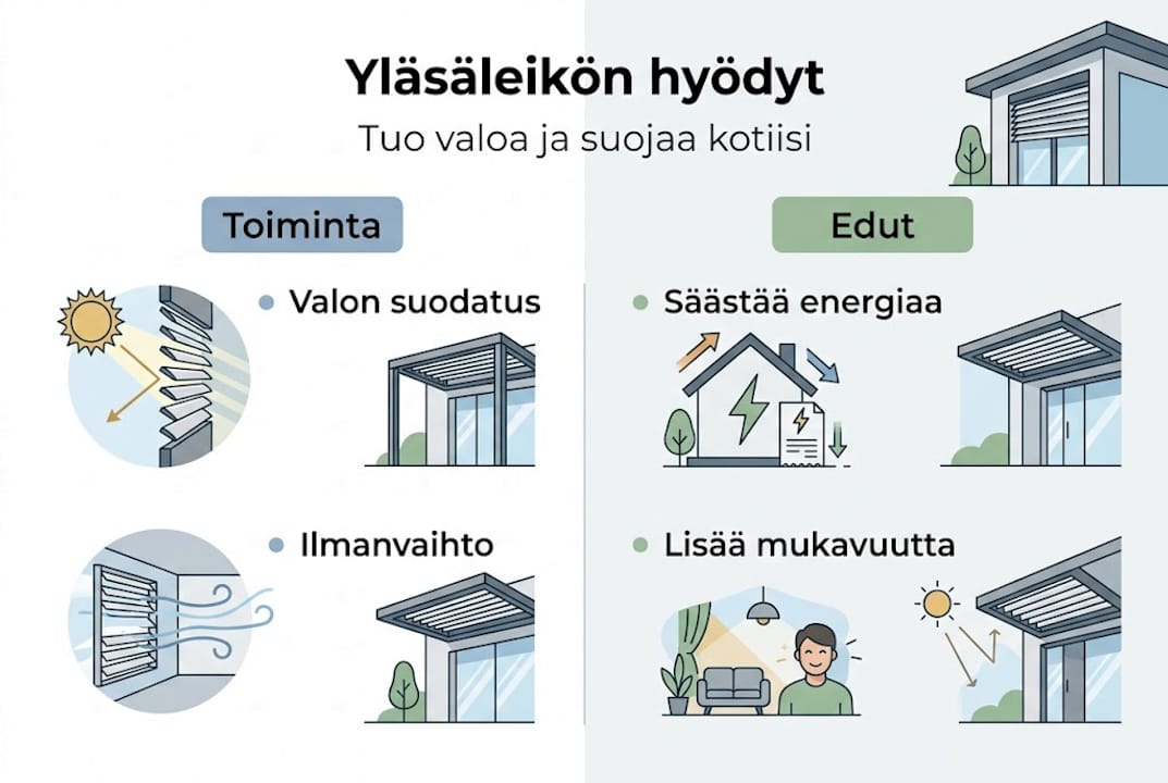 Kuvallinen katsaus yläsäleikön toimintaan ja sen tuomiin etuihin