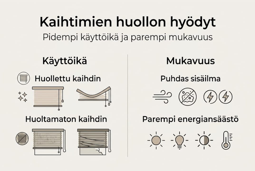 Infografiikka: Miksi kaihtimien säännöllinen huolto kannattaa?