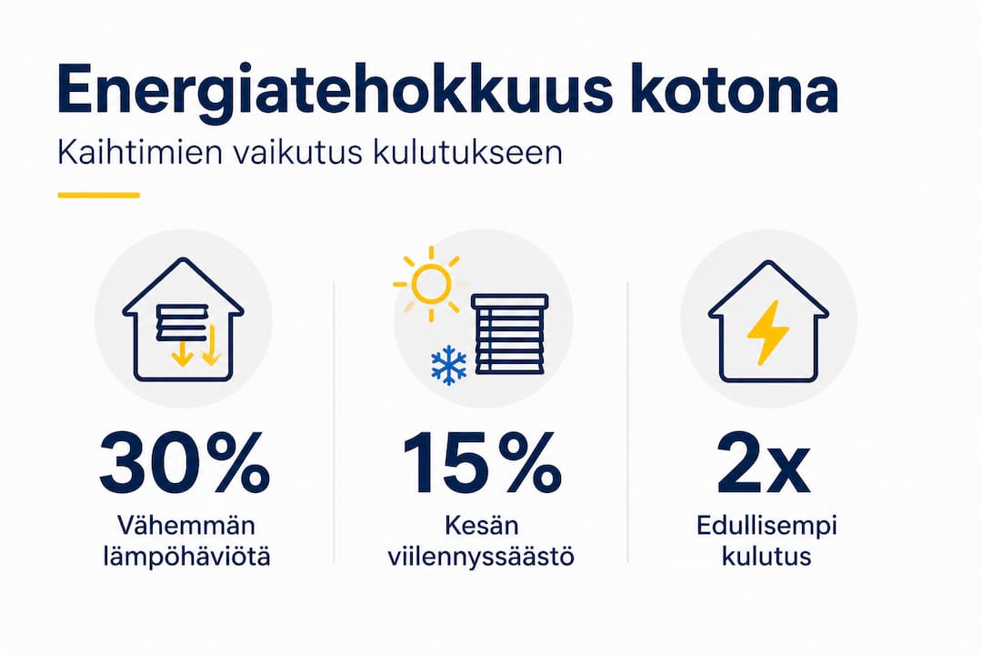 Kuvallinen kooste kaihtimien energiatehokkuudesta