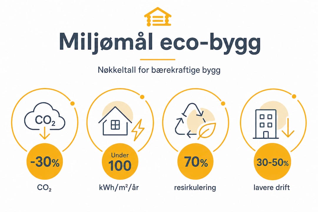 Eco-bygging forklart: Slik bygger du mer bærekraftig 2 Visuell oversikt med sentrale tall om miljø og bærekraftige bygg
