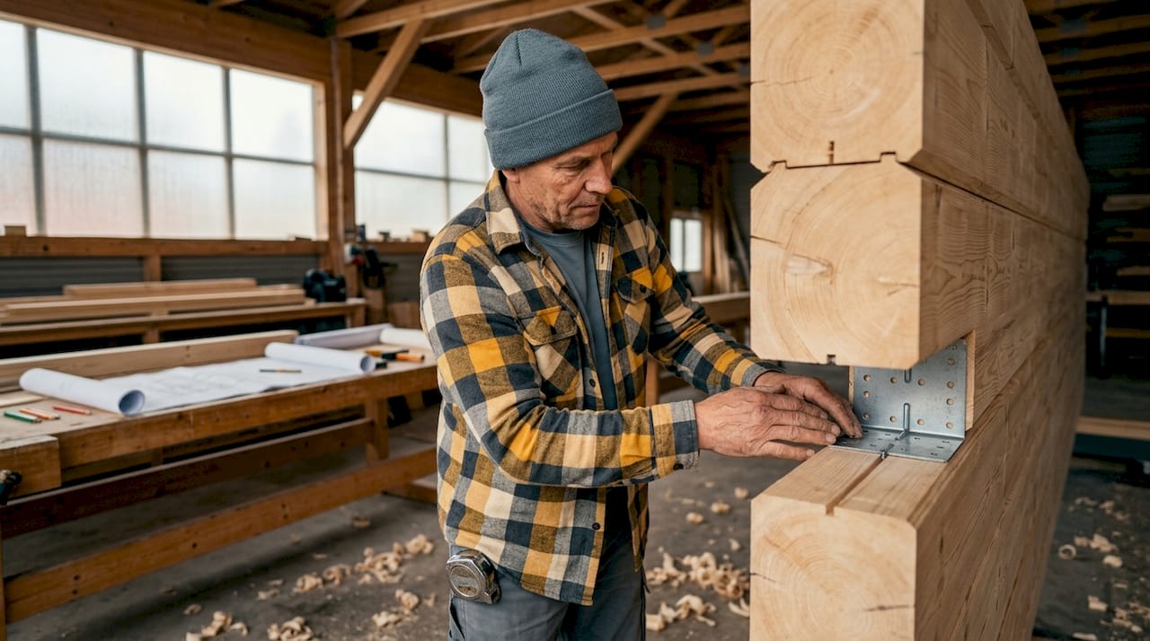 Modular timber builds: a clear guide for Finnish homes 2 Finnish builder assembling modular timber joints