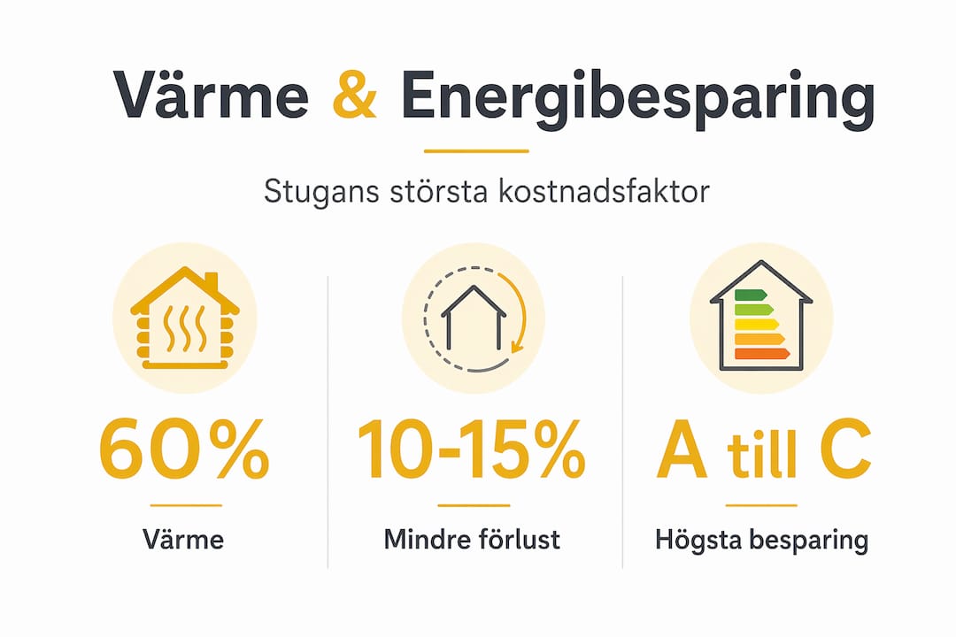 Energiklassning i stugor förklarat: guide för husägare 3 Så sparar du energi och håller värmen i stugan – en översikt i infografik