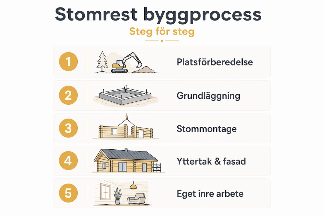 Vad är stomrest fritidshus? Guide för dig som vill bygga smart 2 Illustration: Så bygger du ditt fritidshus i fem enkla steg