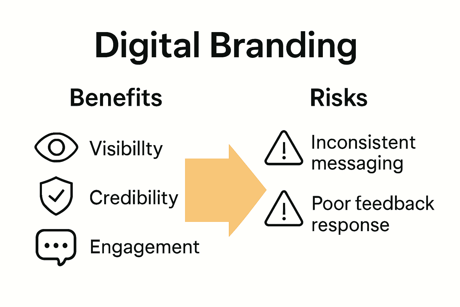 Digital branding benefits vs risks for NZ companies infographic