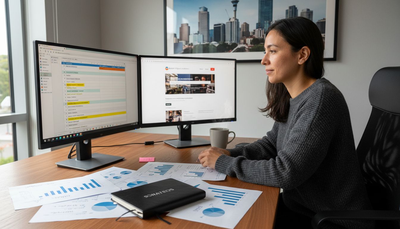 Marketer researching local competitor keywords