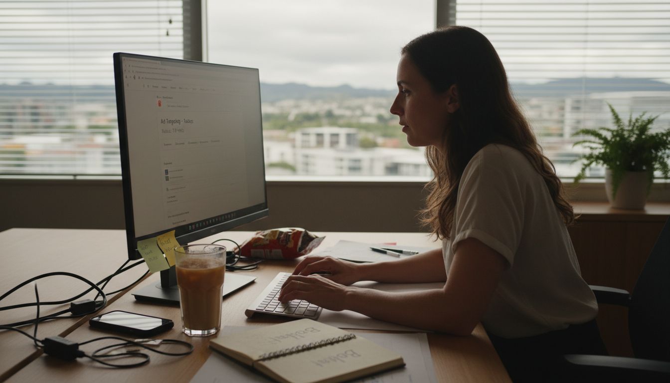 Manager setting up Google Ads campaign