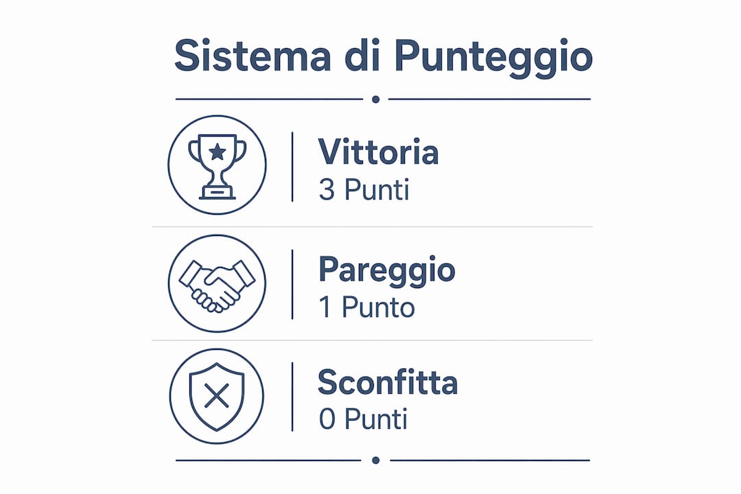 Schema illustrativo del sistema di punteggio nei tornei di calcio