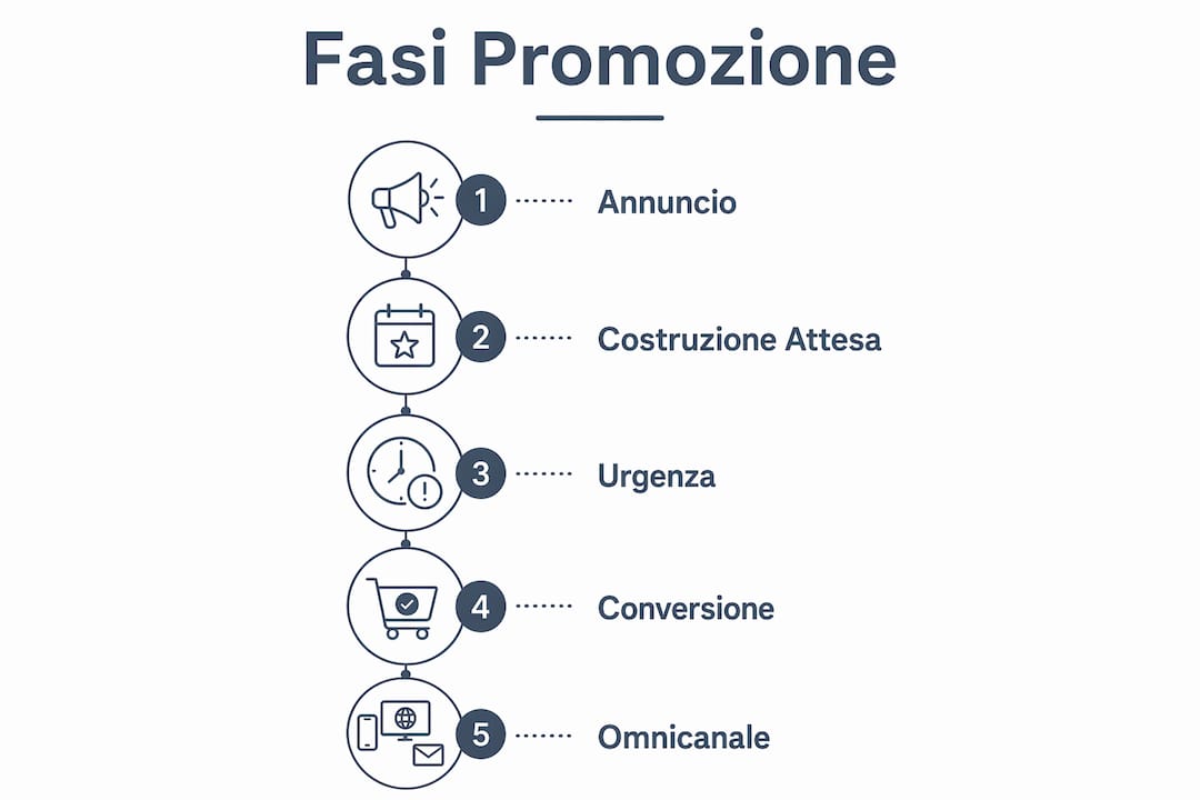 Infografica che illustra le tappe della promozione di un torneo online