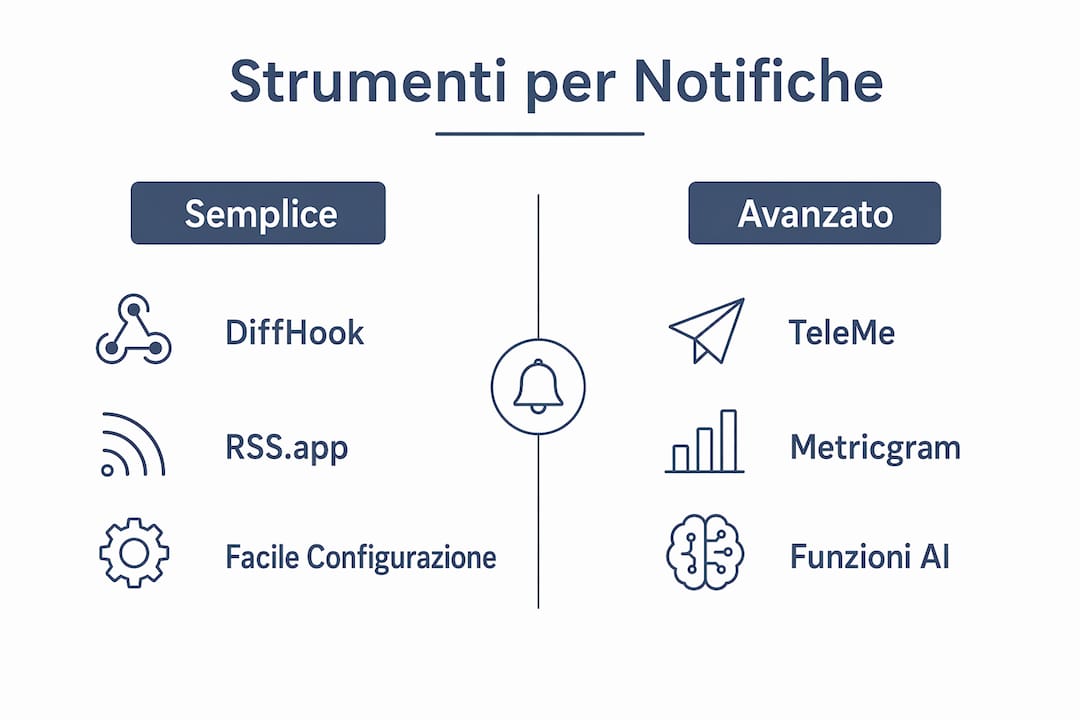 Infografica: confronto tra le soluzioni di notifica su Telegram per la gestione dei tornei