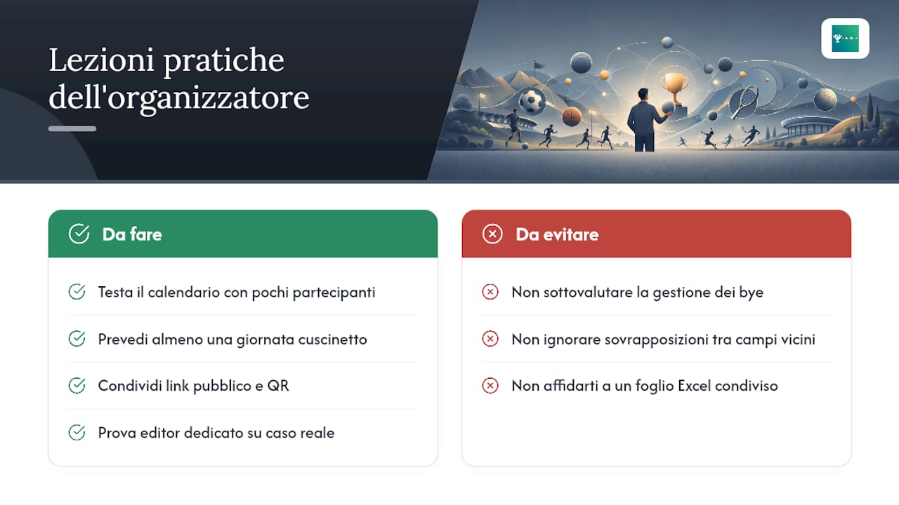 Dalla voce dell'organizzatore: lezioni pratiche e trucchetti — overview diagram