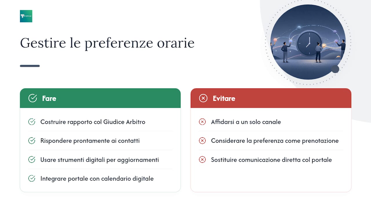 Cosa pensiamo davvero delle preferenze orarie nei tornei — overview diagram