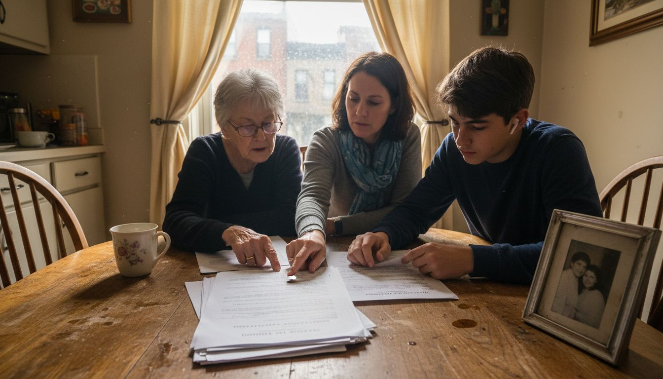 Brooklyn family reviewing life estate documents