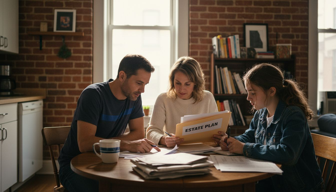 Brooklyn family reviewing estate planning documents