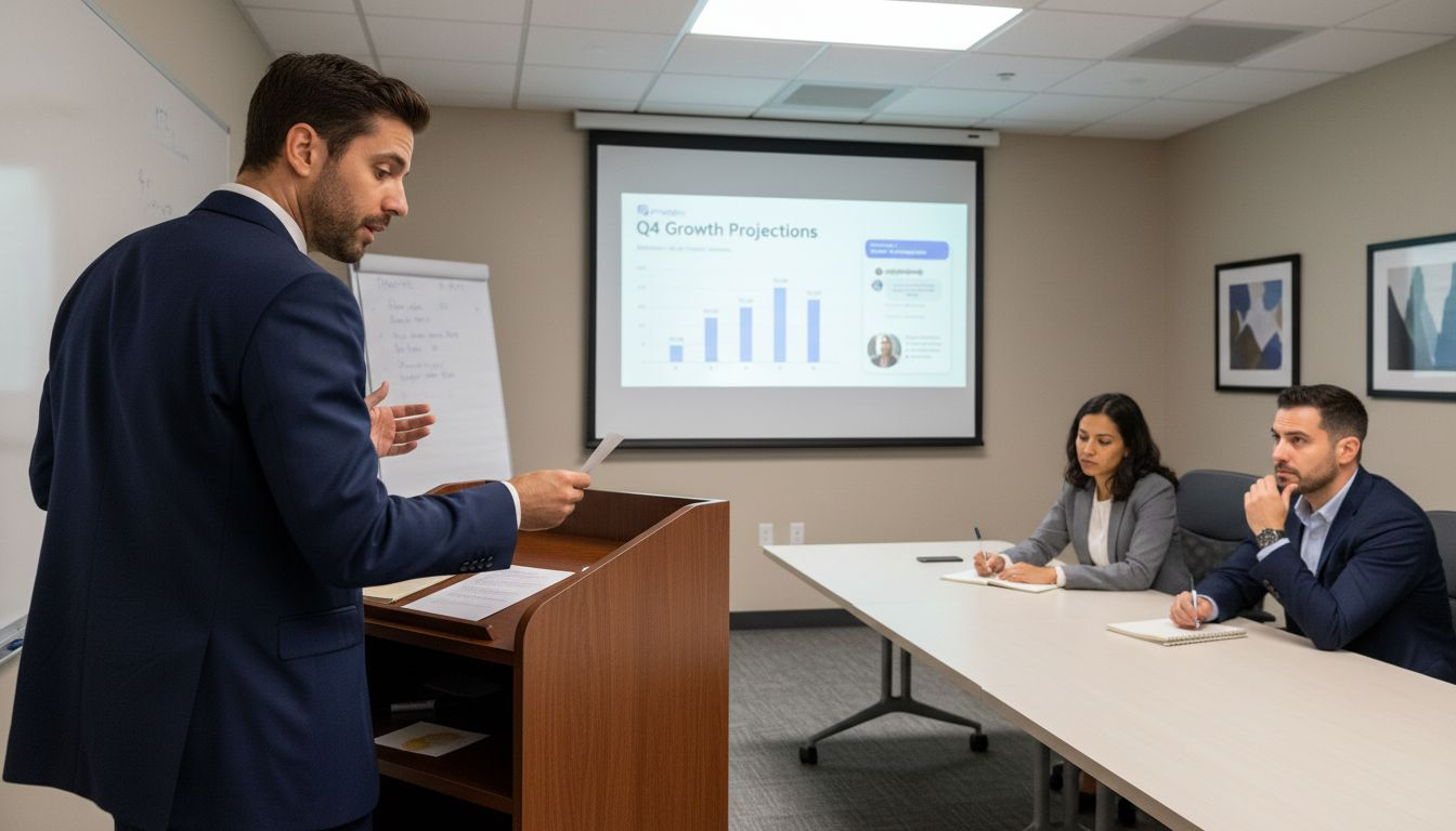 Audience reacting to consultant presentation credibility