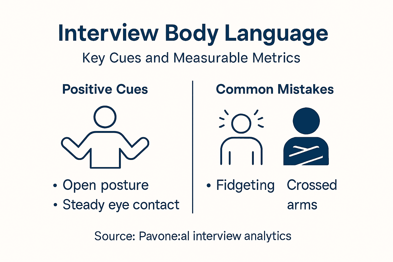 Infographic on interview body language and analytics