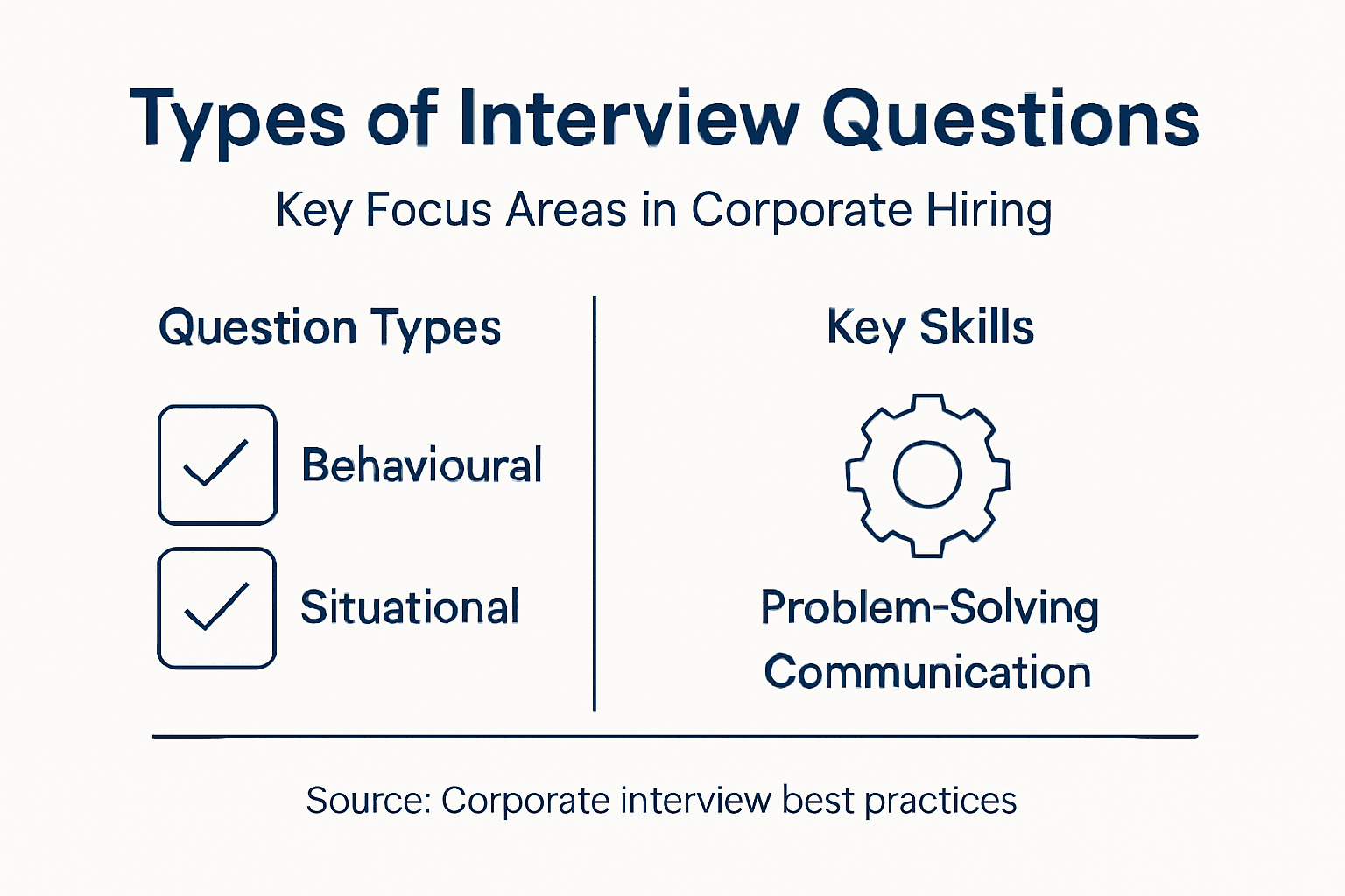 Infographic summarizing interview question types and skills
