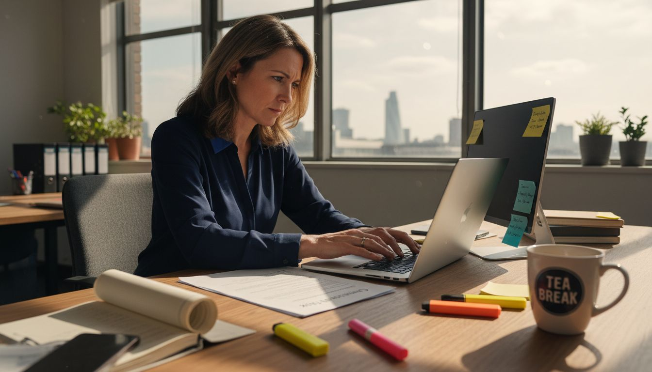 Manager preparing answers for senior interview