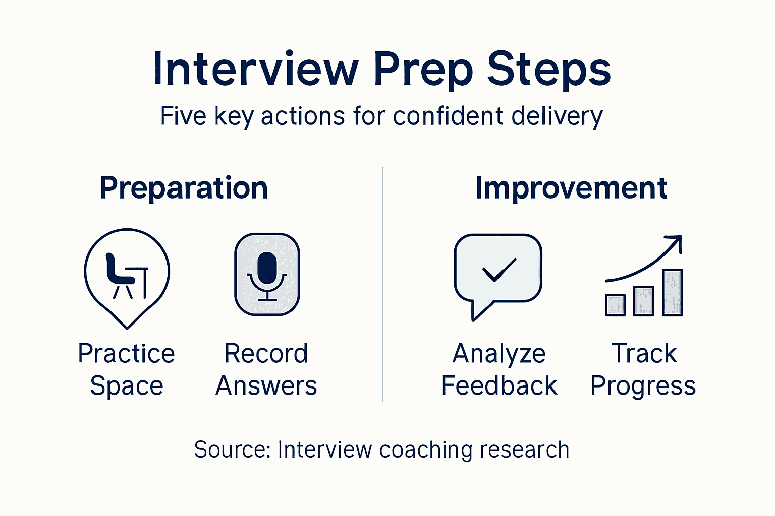 Infographic with steps for interview prep