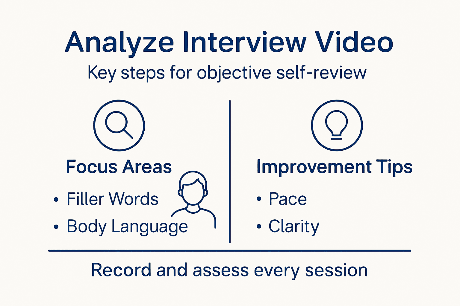 Infographic with self-review steps for interviews