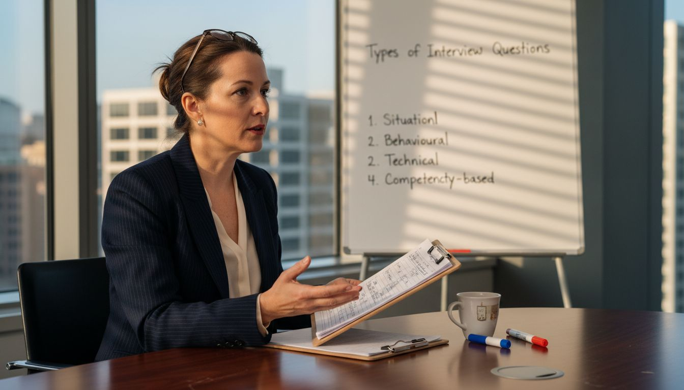 Hiring manager showing interview question types