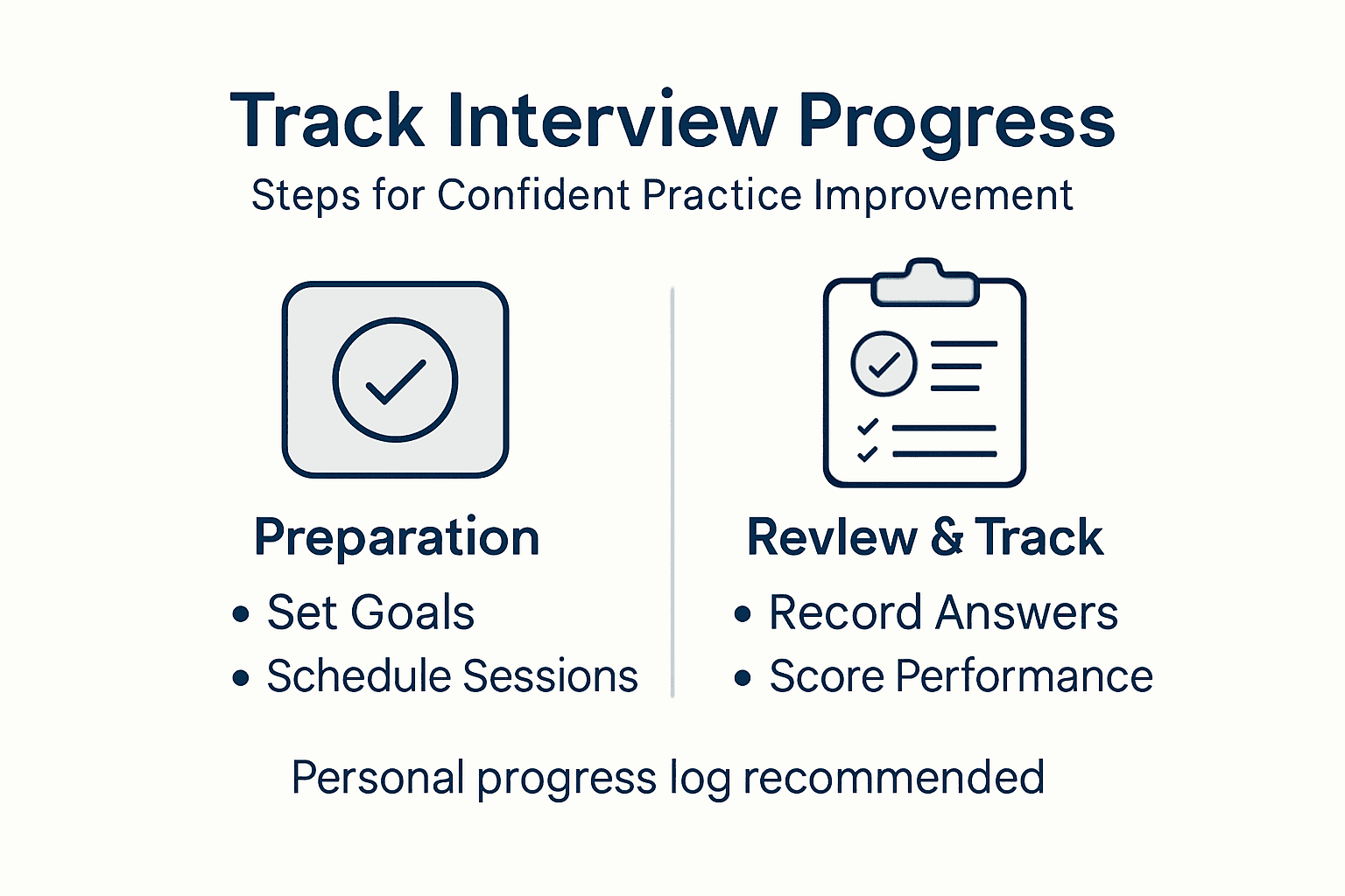 Infographic tracking interview practice progress