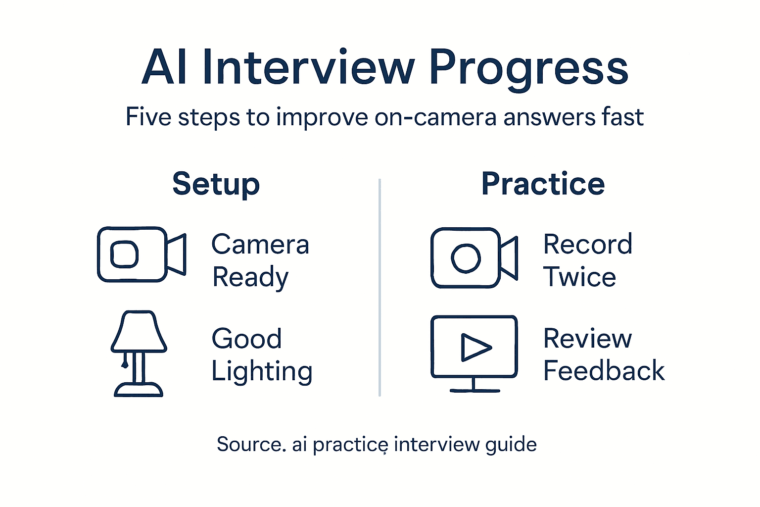 Infographic outlining steps for better AI interviews